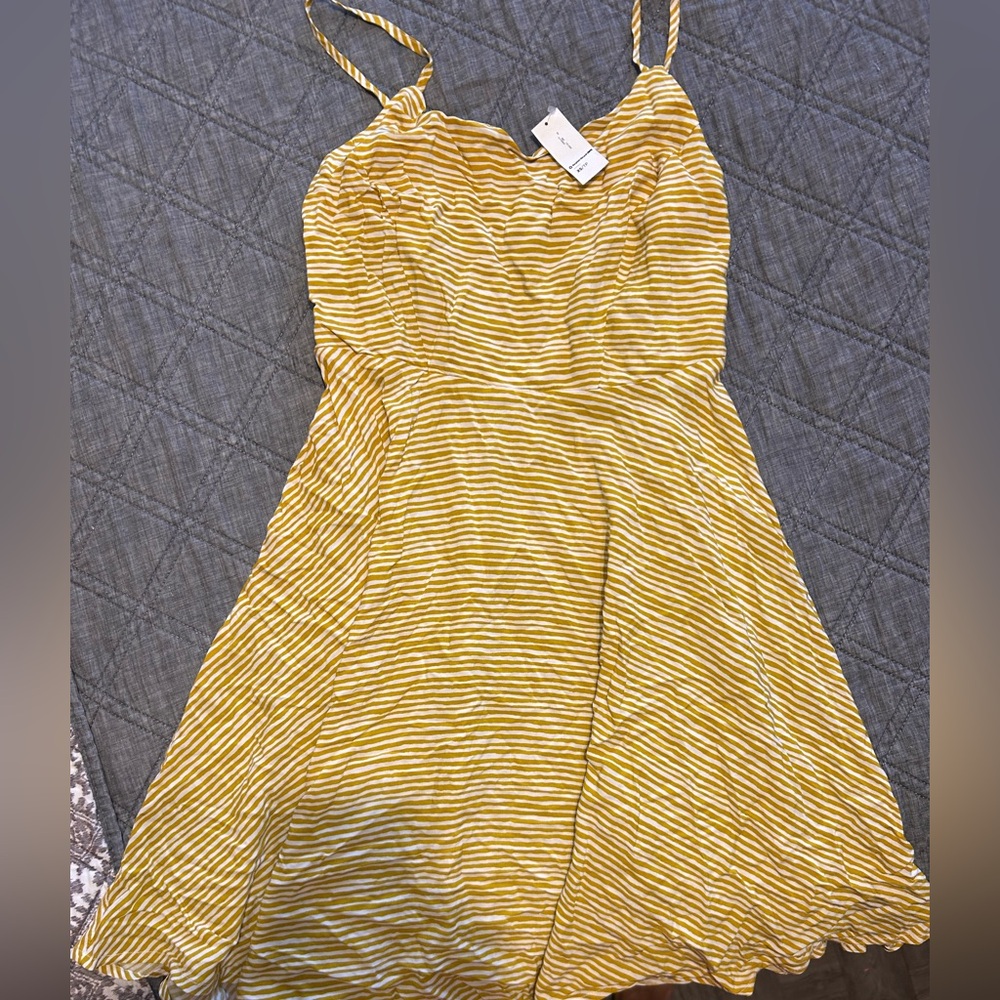 Old Navy Mustard and White Striped Sundress